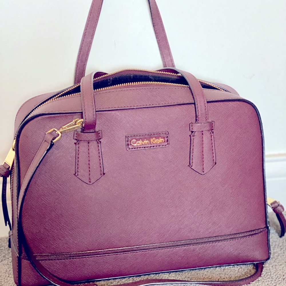 Calvin Klein Purple Burgundy Leather Purse